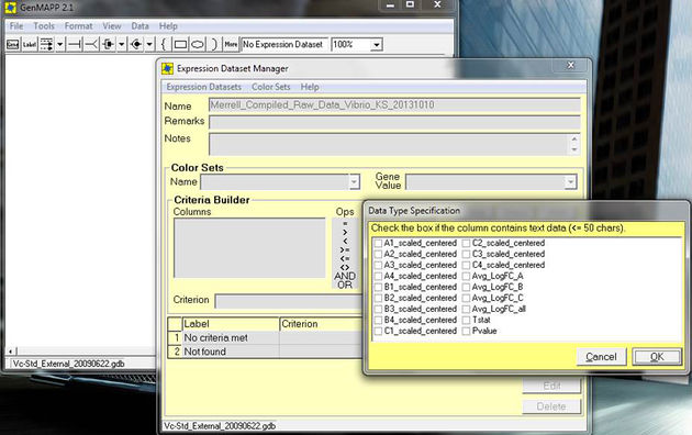 GenMAPP Screenshot Load Expression Dataset Data Type Specification KS 20131017.jpg