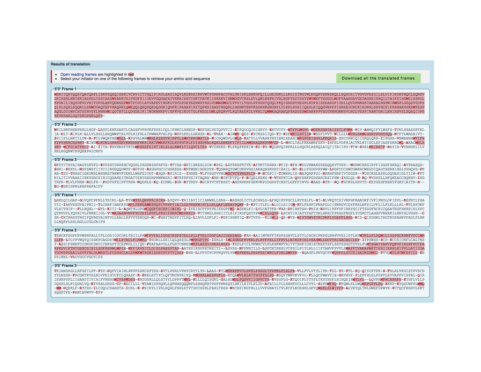 Translation of the DNA sequence RAD53 from expasy.org